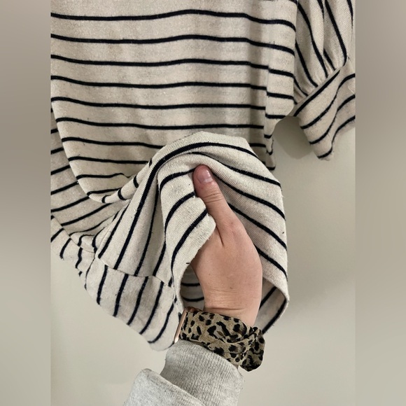 FOREVER21/ knit quarter-length striped tee - Picture 6 of 9